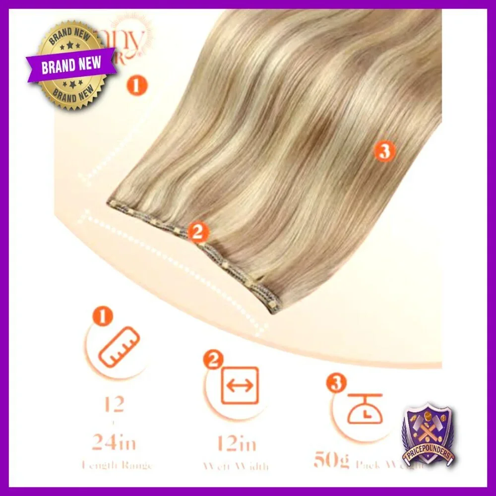 22 Inch Human Hair Extensions Micro Bead Weft 50g Glue Free Reusable